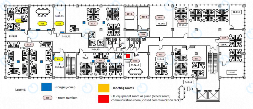 Аренда офиса 1000 м.кв 8 этаж IBC Capital Kiev A - фото 11