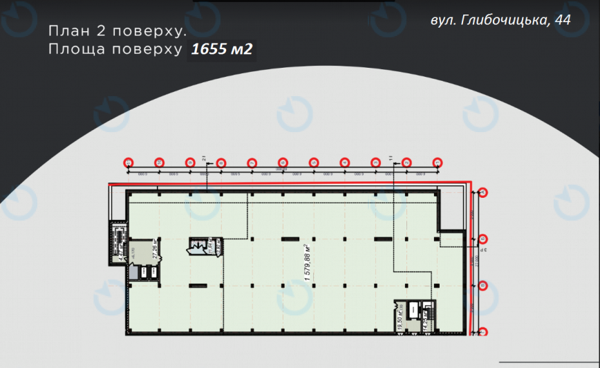 Аренда офиса 1655 м.кв 2-4 этаж Глубочицкая, 44
