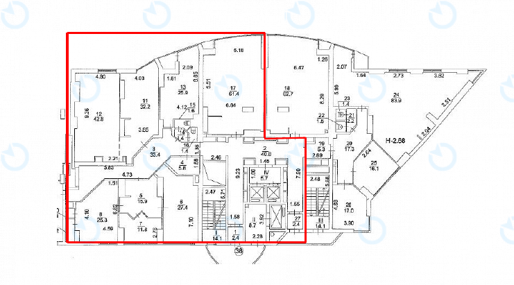 Аренда офиса 309 м.кв 6 этаж Европа Плаза - фото 20