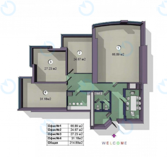 Аренда офиса 215 м.кв 10 этаж Carnegie Tower - фото 8