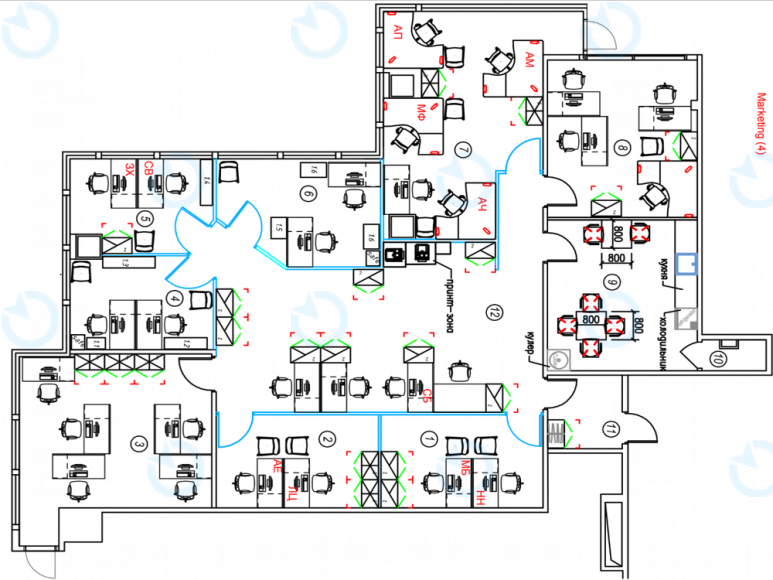Аренда офиса 207 м.кв 15 этаж Леонардо (II очередь) - фото 6