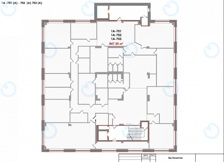 Аренда офиса 847 м.кв 7 этаж Форум Кинетик