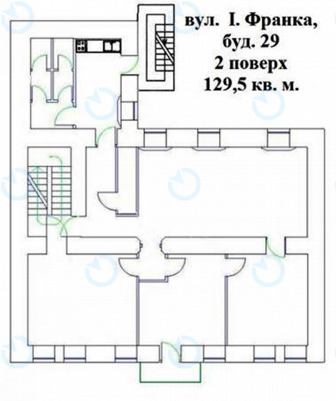 Аренда офиса 129 м.кв 2 этаж Франко, 29