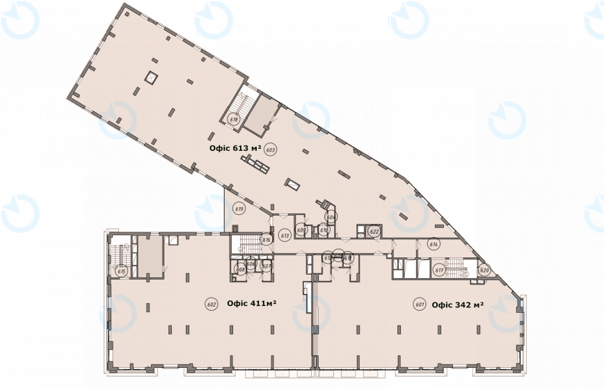 Аренда офиса 1634 м.кв 6 этаж Олеговский
