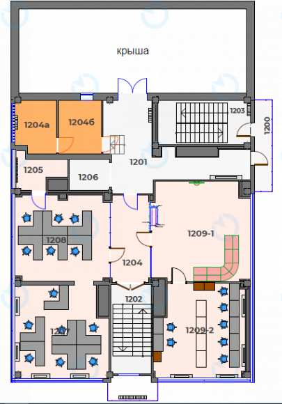 Аренда офиса 541 м.кв 11-12 этаж Sunflower - фото 24