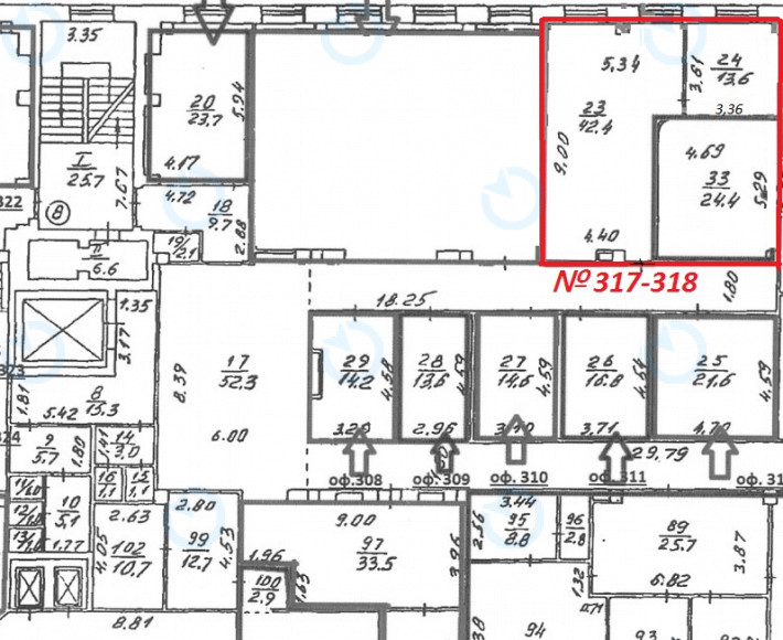 Аренда офиса 80 м.кв 3 этаж Валми