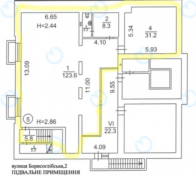 Аренда офиса 166 м.кв 0 этаж Борисоглебская, 2