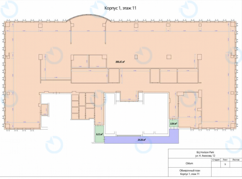 Аренда офиса 1024 м.кв 11 этаж Horizon Park-2 - фото 24