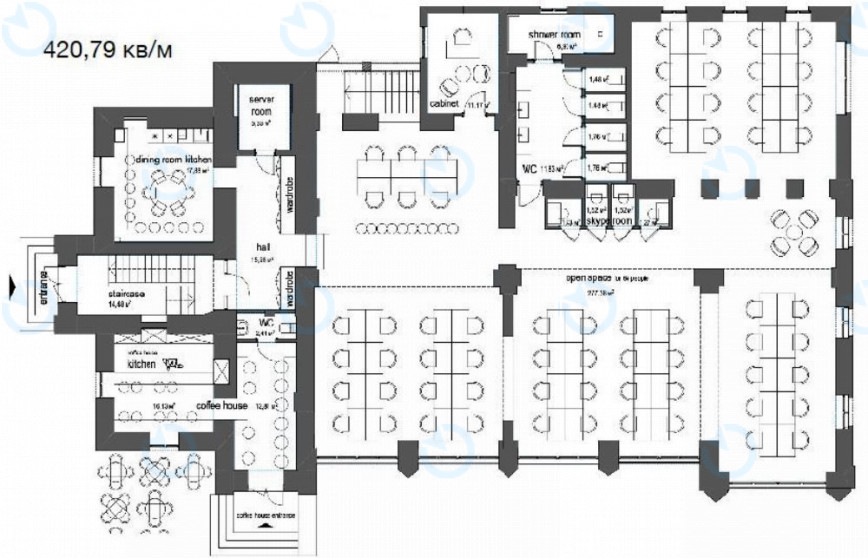 Оренда офісу 420 м.кв 1 поверх PALO ALTO