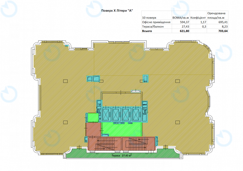 Оренда офісу 703 м.кв 10 поверх Гранд (Grand)