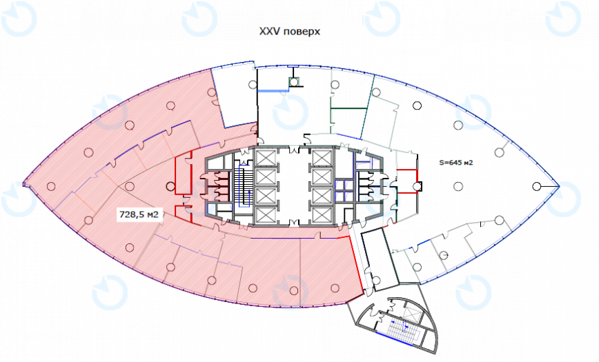 Оренда офісу 728 м.кв 25 поверх Парус - фото 9