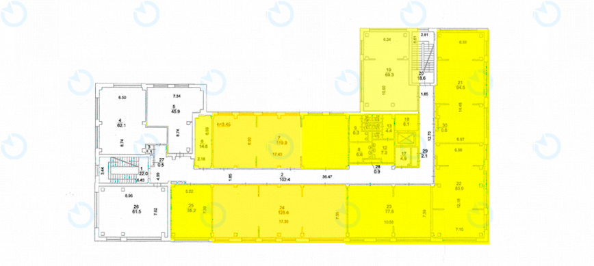 Аренда офиса 45 м.кв 6 этаж Vector