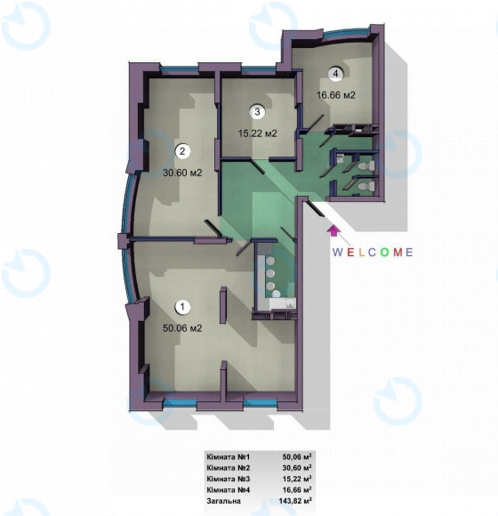 Оренда офісу 144 м.кв 24 поверх ЖК Старокиївський - фото 4