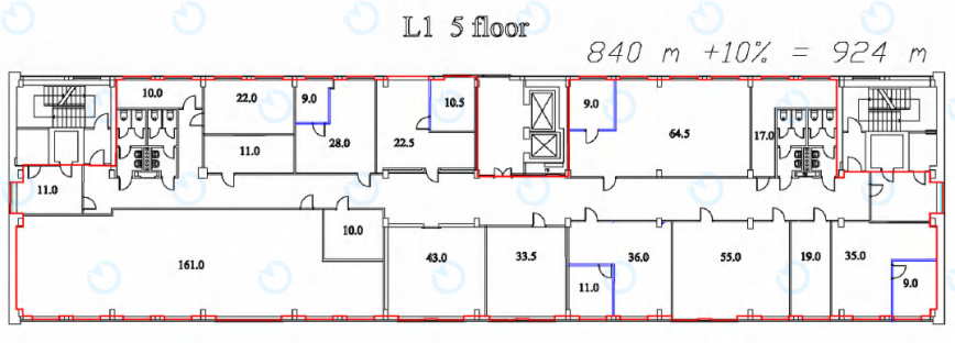 Оренда офісу 840 м.кв 5 поверх Лейпцизька 15 (I черга) - фото 10