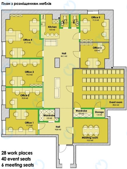 Аренда офиса 220 м.кв 1 этаж TCEH office space club - фото 17