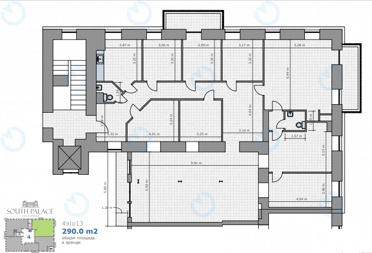 Оренда офісу 290 м.кв 4 поверх Південний Палац