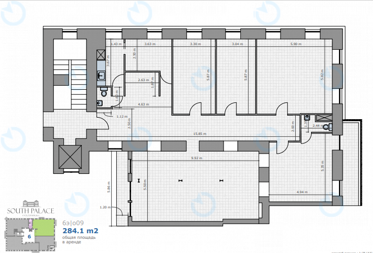 Оренда офісу 284 м.кв 6 поверх Південний Палац