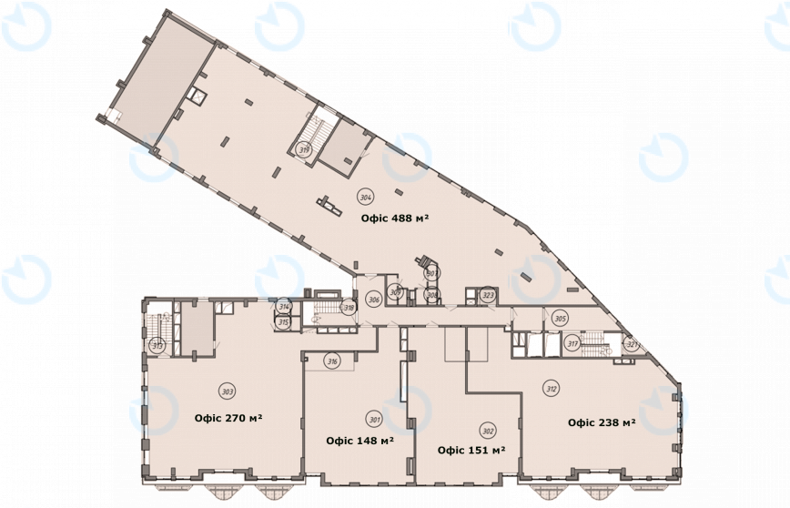 Оренда офісу 1671 м.кв 3 поверх Олегівський
