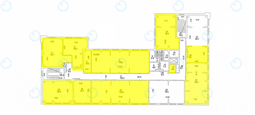 Аренда офиса 136 м.кв 5 этаж Vector