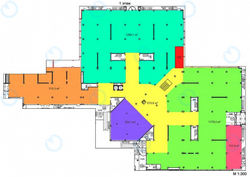 Аренда офиса 1200 м.кв 1 этаж Insilver