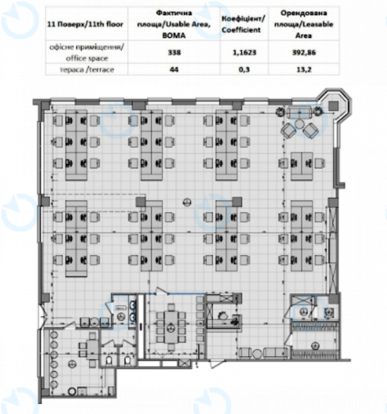 Оренда офісу 406 м.кв 11 поверх Євразія - фото 16