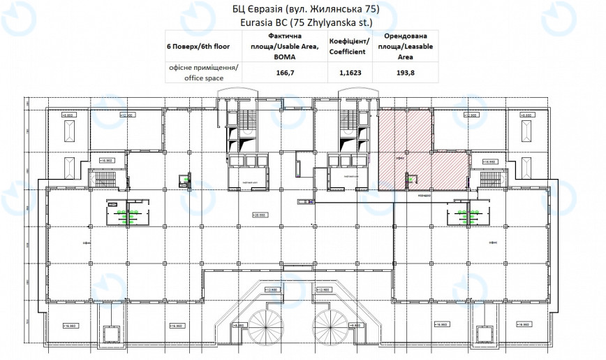 Оренда офісу 194 м.кв 6 поверх Євразія - фото 6