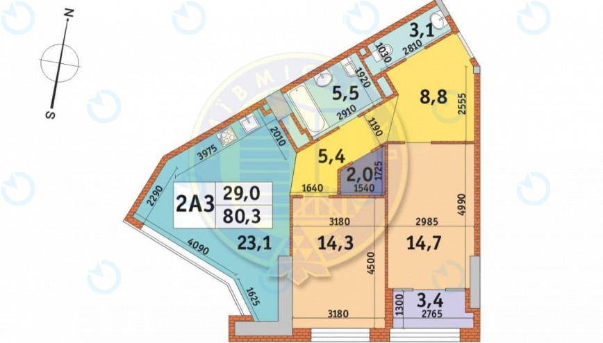 Продажа офиса 80 м.кв 9 этаж ЖК Manhattan City - фото 5